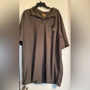 Carhartt Front Pocket Collared Cotton Olive Green Polo Men Size 3XL Tall